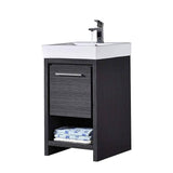 Blossom Milan 20" 1-Drawer Silver Gray Freestanding Vanity Set With Ceramic Drop-In Single Sink