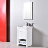 Blossom Milan 20" 1-Drawer White Freestanding Vanity Set With Ceramic Drop-In Single Sink