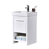 Blossom Milan 20" 1-Drawer White Freestanding Vanity Set With Ceramic Drop-In Single Sink