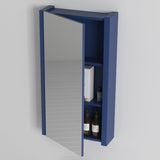 Blossom Milan 20" Navy Blue Recessed or Wall Mount Frameless Mirror Single Door Medicine Cabinet With Adjustable Glass Shelves