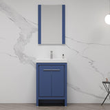 Blossom Milan 24" 2-Door 1-Drawer Navy Blue Freestanding Vanity Base