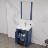 Blossom Milan 24" 2-Door 1-Drawer Navy Blue Freestanding Vanity Base