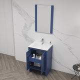 Blossom Milan 24" 2-Door 1-Drawer Navy Blue Freestanding Vanity Base