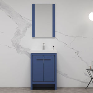 Blossom Milan 24" 2-Door 1-Drawer Navy Blue Freestanding Vanity Base