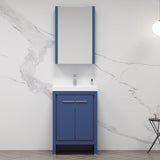 Blossom Milan 24" 2-Door 1-Drawer Navy Blue Freestanding Vanity Base