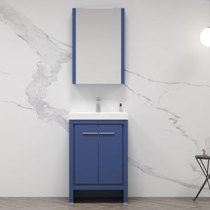 Blossom Milan 24" 2-Door 1-Drawer Navy Blue Freestanding Vanity Base