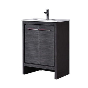 Blossom Milan 24" 2-Door 1-Drawer Silver Gray Freestanding Vanity Base
