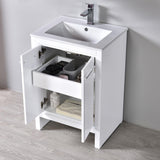 Blossom Milan 24" 2-Door 1-Drawer White Freestanding Vanity Base