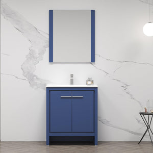 Blossom Milan 30" 2-Door 1-Drawer Navy Blue Freestanding Vanity Base