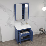 Blossom Milan 30" 2-Door 1-Drawer Navy Blue Freestanding Vanity Base