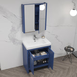 Blossom Milan 30" 2-Door 1-Drawer Navy Blue Freestanding Vanity Base