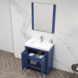 Blossom Milan 30" 2-Door 1-Drawer Navy Blue Freestanding Vanity Base