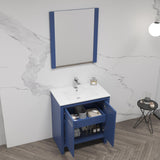 Blossom Milan 30" 2-Door 1-Drawer Navy Blue Freestanding Vanity Base