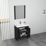 Blossom Milan 30" 2-Door 1-Drawer Silver Gray Freestanding Vanity Base