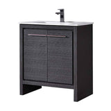 Blossom Milan 30" 2-Door 1-Drawer Silver Gray Freestanding Vanity Base