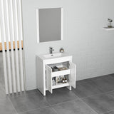 Blossom Milan 30" 2-Door 1-Drawer White Freestanding Vanity Base