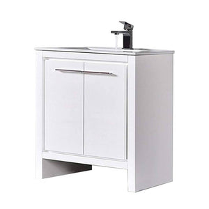 Blossom Milan 30" 2-Door 1-Drawer White Freestanding Vanity Base