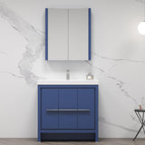 Blossom Milan 36" 2-Door 2-Drawer Navy Blue Freestanding Vanity Base