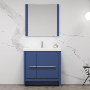 Blossom Milan 36" 2-Door 2-Drawer Navy Blue Freestanding Vanity Base