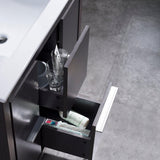 Blossom Milan 36" 2-Door 2-Drawer Silver Gray Freestanding Vanity With Ceramic Drop-In Single Sink And Mirrored Medicine Cabinet