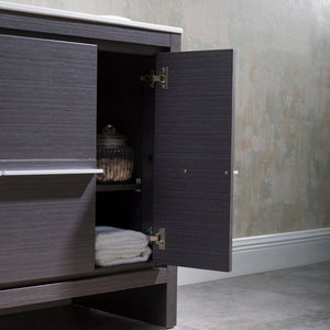 Blossom Milan 36" 2-Door 2-Drawer Silver Gray Freestanding Vanity With Ceramic Drop-In Single Sink And Mirrored Medicine Cabinet