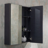 Blossom Milan 36" 2-Door 2-Drawer Silver Gray Freestanding Vanity With Ceramic Drop-In Single Sink And Mirrored Medicine Cabinet