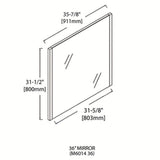 Blossom Milan 36" x 32" Briccole Oak Wall-Mounted Rectangle Mirror