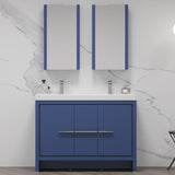 Blossom Milan 48" 2-Door 2-Drawer Navy Blue Freestanding Vanity Base