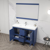 Blossom Milan 48" 2-Door 2-Drawer Navy Blue Freestanding Vanity Base