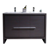 Blossom Milan 48" 2-Door 2-Drawer Silver Gray 2-Door 2-Drawer Freestanding Vanity Base