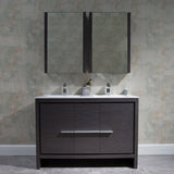 Blossom Milan 48" 2-Door 2-Drawer Silver Gray 2-Door 2-Drawer Freestanding Vanity Base