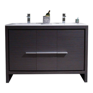 Blossom Milan 48" 2-Door 2-Drawer Silver Gray 2-Door 2-Drawer Freestanding Vanity Base