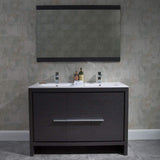 Blossom Milan 48" 2-Door 2-Drawer Silver Gray Freestanding Vanity With Ceramic Drop-In Double Sinks