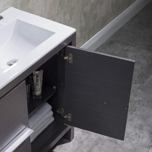 Blossom Milan 48" 2-Door 2-Drawer Silver Gray Freestanding Vanity With Ceramic Drop-In Double Sinks