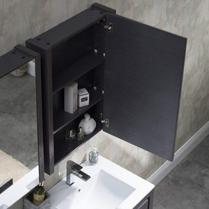 Blossom Milan 48" 2-Door 2-Drawer Silver Gray Freestanding Vanity With Ceramic Drop-In Double Sinks And Mirrored Medicine Cabinet