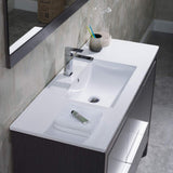 Blossom Milan 48" 2-Door 2-Drawer Silver Gray Freestanding Vanity With Ceramic Drop-In Single Sink And Mirror