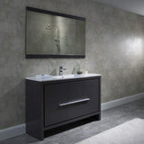 Blossom Milan 48" 2-Door 2-Drawer Silver Gray Freestanding Vanity With Ceramic Drop-In Single Sink And Mirror