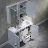 Blossom Milan 48" 2-Door 2-Drawer White 2-Door 2-Drawer Freestanding Vanity Base