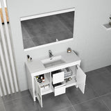Blossom Milan 48" 2-Door 2-Drawer White 2-Door 2-Drawer Freestanding Vanity Base