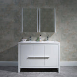 Blossom Milan 48" 2-Door 2-Drawer White 2-Door 2-Drawer Freestanding Vanity Base