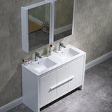 Blossom Milan 48" 2-Door 2-Drawer White 2-Door 2-Drawer Freestanding Vanity Base