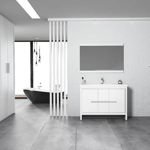 Blossom Milan 48" 2-Door 2-Drawer White 2-Door 2-Drawer Freestanding Vanity Base