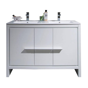 Blossom Milan 48" 2-Door 2-Drawer White 2-Door 2-Drawer Freestanding Vanity Base