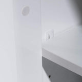 Blossom Milan 48" 2-Door 2-Drawer White Freestanding Vanity With Ceramic Drop-In Double Sinks And Mirrored Medicine Cabinet