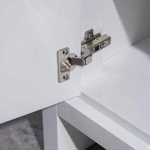 Blossom Milan 48" 2-Door 2-Drawer White Freestanding Vanity With Ceramic Drop-In Double Sinks And Mirrored Medicine Cabinet