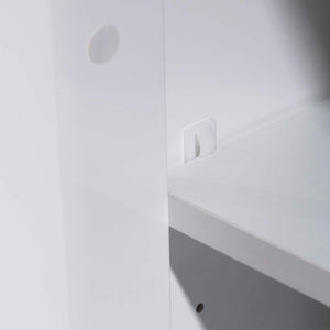 Blossom Milan 48" 2-Door 2-Drawer White Freestanding Vanity With Ceramic Drop-In Double Sinks And Mirrored Medicine Cabinet