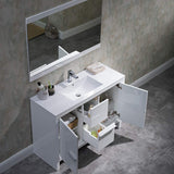 Blossom Milan 48" 2-Door 2-Drawer White Freestanding Vanity With Ceramic Drop-In Single Sink And Mirror
