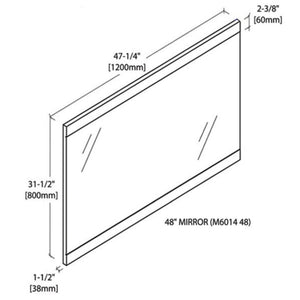 Blossom Milan 48" x 32" Glossy White Wall-Mounted Rectangle Mirror