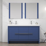 Blossom Milan 60" 2-Door 3-Drawer Navy Blue Freestanding Vanity Base