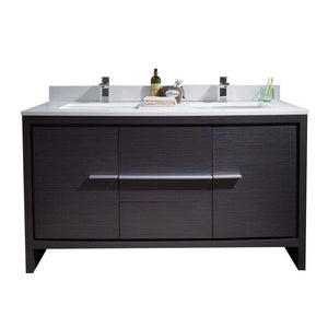 Blossom Milan 60" 2-Door 3-Drawer Silver Gray 2-Door 3-Drawer Freestanding Vanity Base